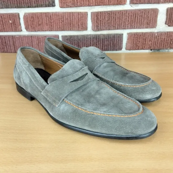 Bruno Magli Silas Classic Suede Penny Loafers in Taupe Sz. 12