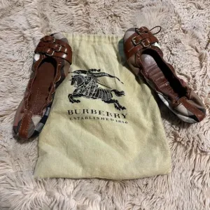 Burberry House Check Pattern Canvas Ballet Flats 6.5