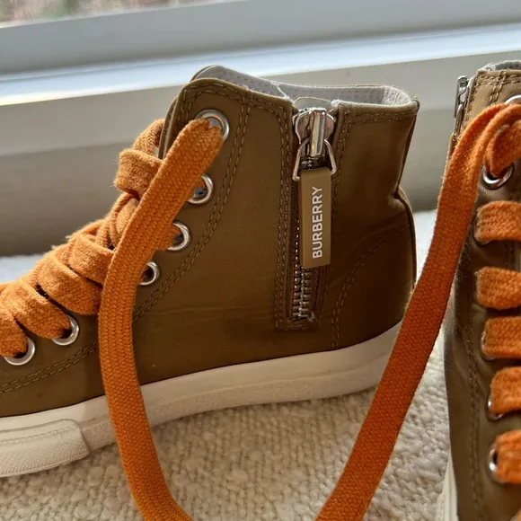 Burberry Kids High-Top Sneakers - Brown and Orange