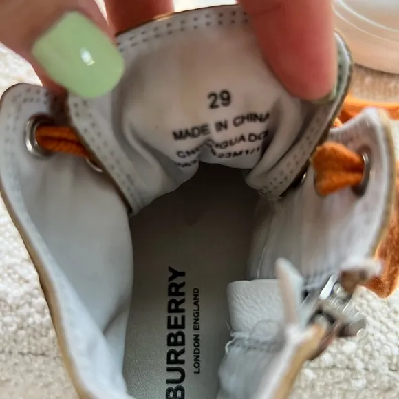 Burberry Kids High-Top Sneakers - Brown and Orange