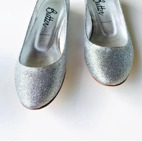 Butter Italy silver glitter ballet flats