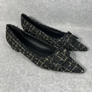 C. Paravano C Buckle Tweed Flats Aida Women’s EU 41 US 10.5 Pointed Toe Low Heel
