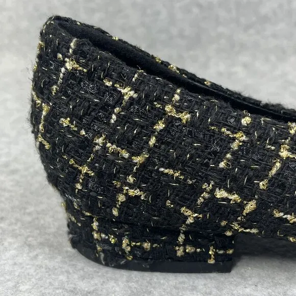 C. Paravano C Buckle Tweed Flats Aida Women’s EU 41 US 10.5 Pointed Toe Low Heel