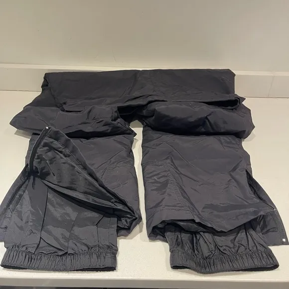 Cabelas Primaloft Pants Black Ski Snow Board Leg Zip Nylon Mens Medium 36x30.5