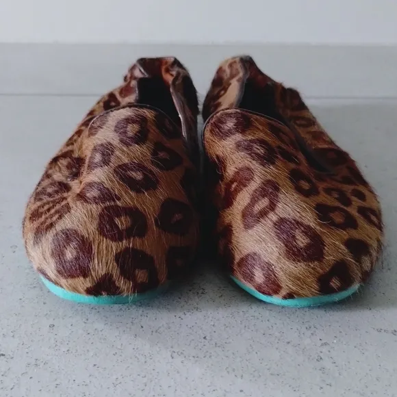 Calf Hair Leopard Print Ballet Flats