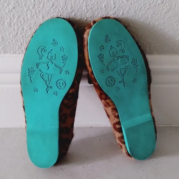 Calf Hair Leopard Print Ballet Flats