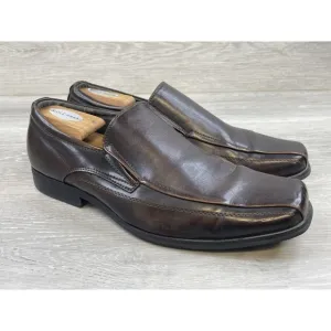 Call It Spring Men's Loafers US 10 Brown Leather Square Toe Slip-On Dress Shoes