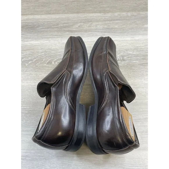 Call It Spring Men's Loafers US 10 Brown Leather Square Toe Slip-On Dress Shoes