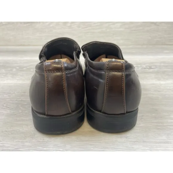 Call It Spring Men's Loafers US 10 Brown Leather Square Toe Slip-On Dress Shoes