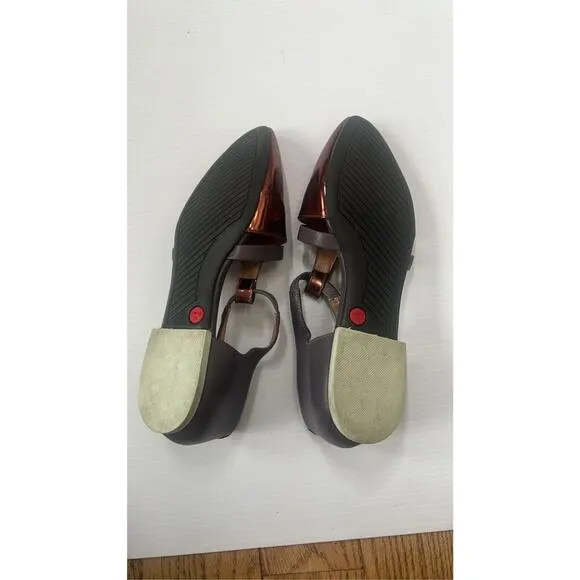 Camper Isadora Colorblock Mettalic Patent Leather Pattern Flats Size 38‎