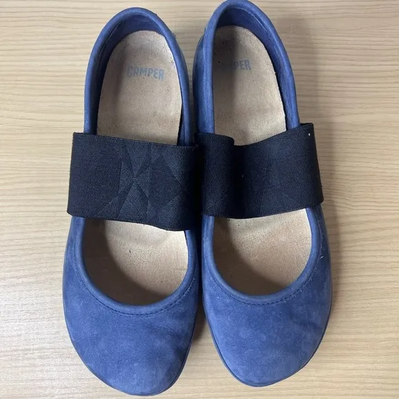 Camper Right Ballet Flats Blue Black Size 37