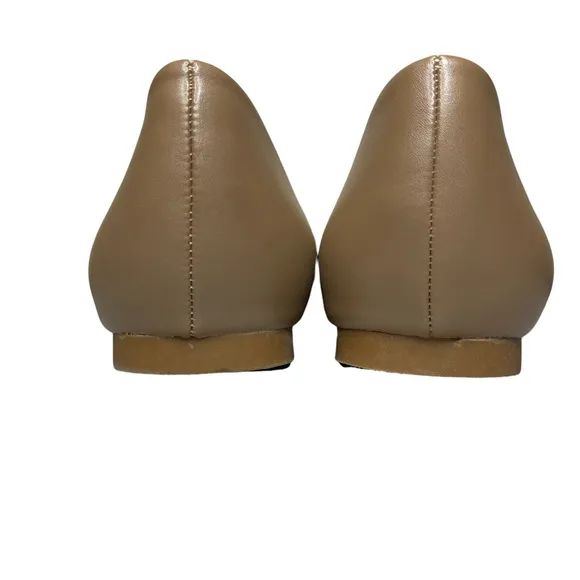 Cape Robbin Taupe Juri Metallic Chain Pointed Toe Flats