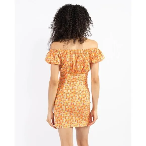 Caroline Constas Calla Mini Dress in Orange Medium Womens floral