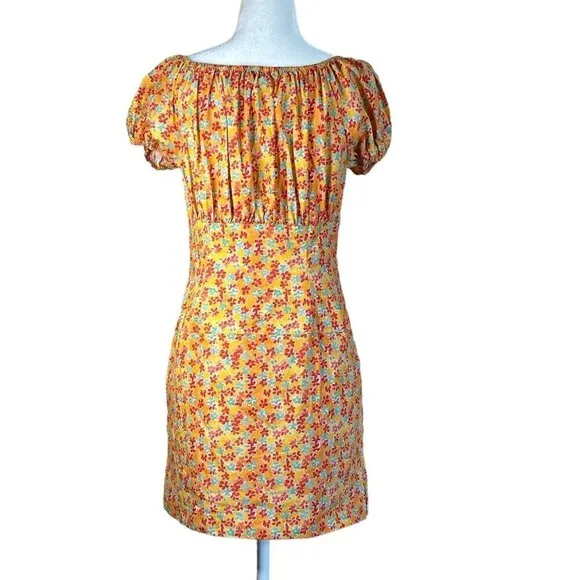 Caroline Constas Calla Mini Dress in Orange Medium Womens floral