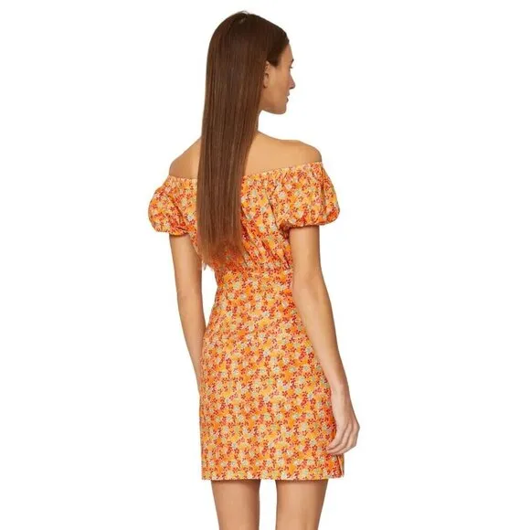 Caroline Constas Calla Mini Dress in Orange Medium Womens floral