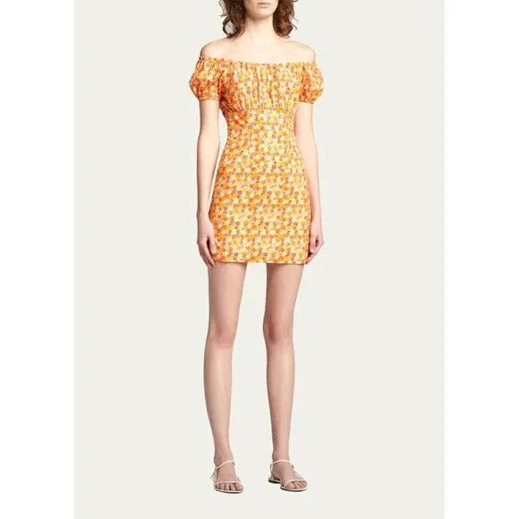 Caroline Constas Calla Mini Dress in Orange Medium Womens floral