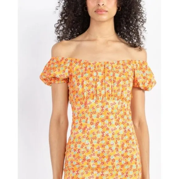 Caroline Constas Calla Mini Dress in Orange Medium Womens floral