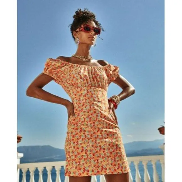 Caroline Constas Calla Mini Dress in Orange Medium Womens floral
