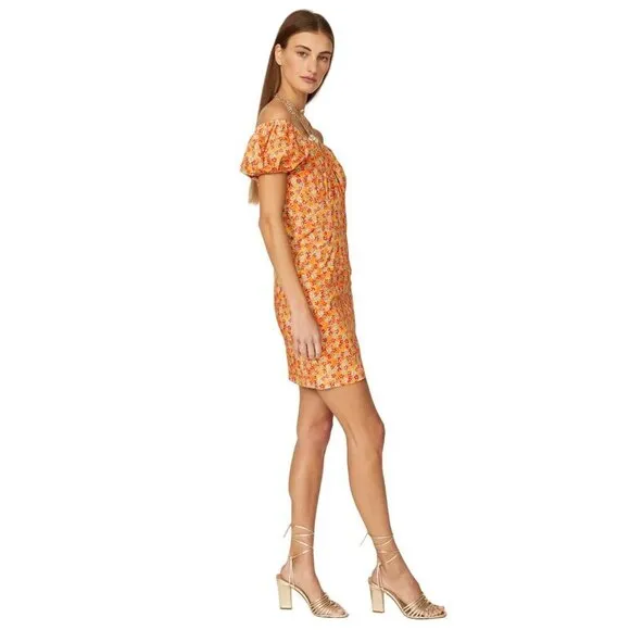 Caroline Constas Calla Mini Dress in Orange Medium Womens floral