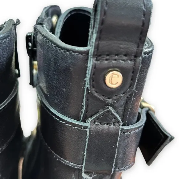 Carvela Kurt Geiger NWT Black Leather Lug Sole Y2K 90s Moto Boot Women's 5.5