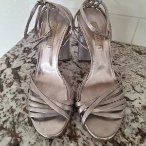 Casadei Metallic Strappy Heel Sandals - Size 39.5 EUR/9.5 US