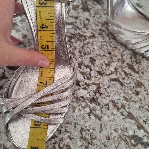 Casadei Metallic Strappy Heel Sandals - Size 39.5 EUR/9.5 US