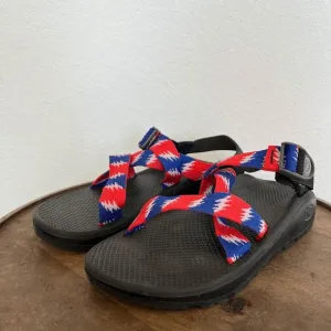 Chaco Grateful Dead Red White Blue Skull Strappy Sandals Men's 9