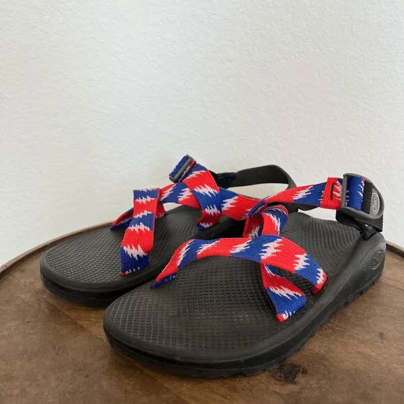 Chaco Grateful Dead Red White Blue Skull Strappy Sandals Men's 9