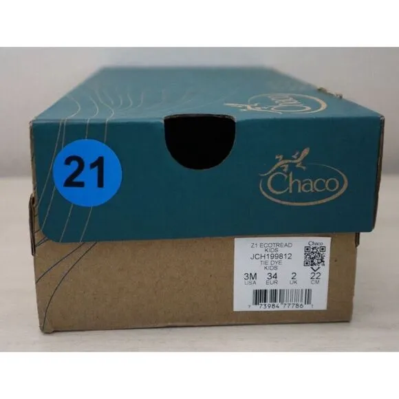 Chaco JCH199812 Kid's Sz 3M Tie Dye Z/1 EcoTread Strappy Sandals