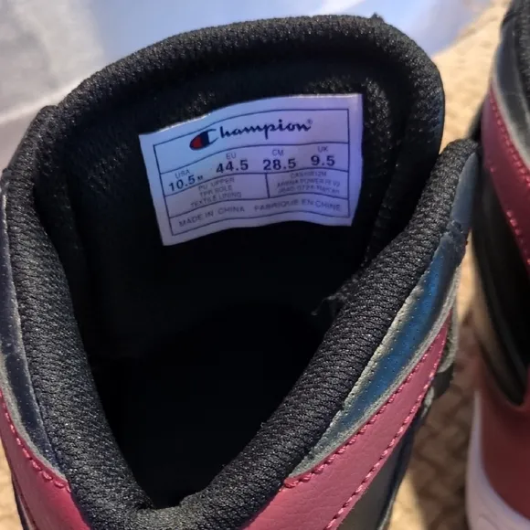 Champion Black and Red High-Top Sneakers