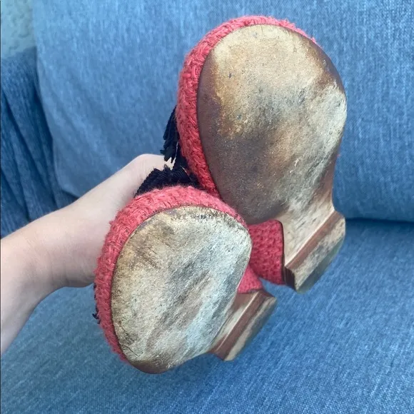 Chanel Red Tweed Ballet Flats