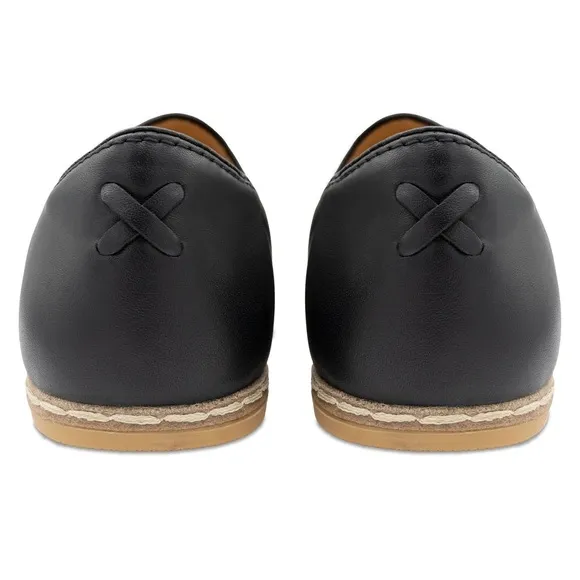 Charix Black Leather Loafers Black Slip Ons women  us 8.5