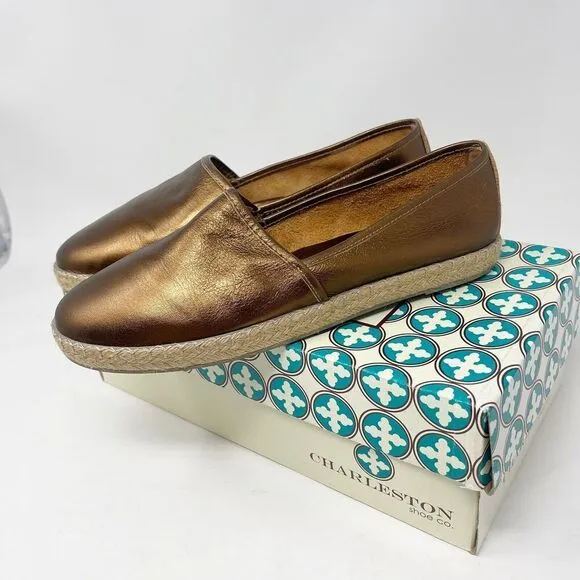 Charleston Shoe Co Women’s Size 9 Dunes Bronze Espadrilles Shoes Jute Metallic