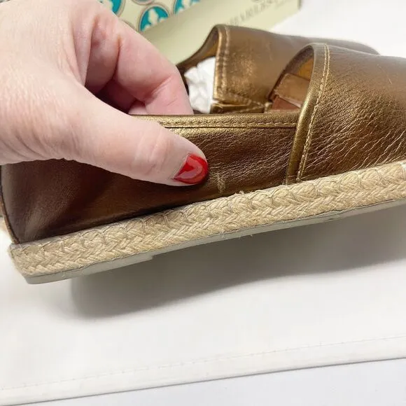 Charleston Shoe Co Women’s Size 9 Dunes Bronze Espadrilles Shoes Jute Metallic