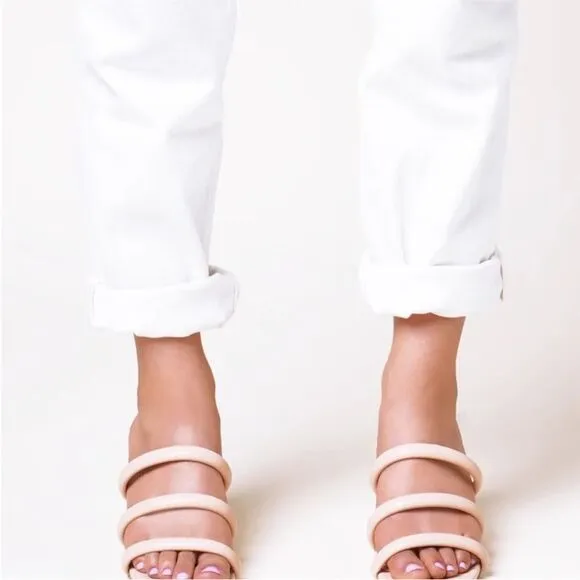 Charlotte Stone &quot;Belle&quot; Strappy Block Low Heel Sandals Size 6