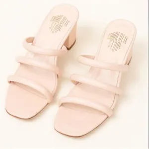 Charlotte Stone &quot;Belle&quot; Strappy Block Low Heel Sandals Size 6