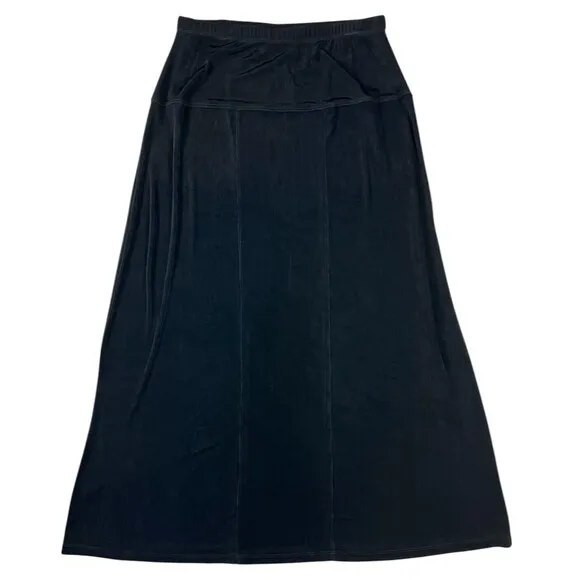 Chico's Travelers A-Line Maxi Skirt  Women's M 8-10 (1)  Black Pieced  Business
