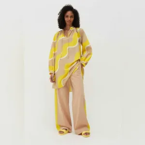 Chinti &amp; Parker x RTR | Wave Cotton-Poplin Smock Dress size 2
