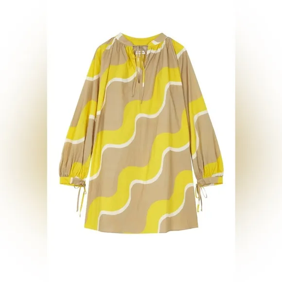 Chinti &amp; Parker x RTR | Wave Cotton-Poplin Smock Dress size 2