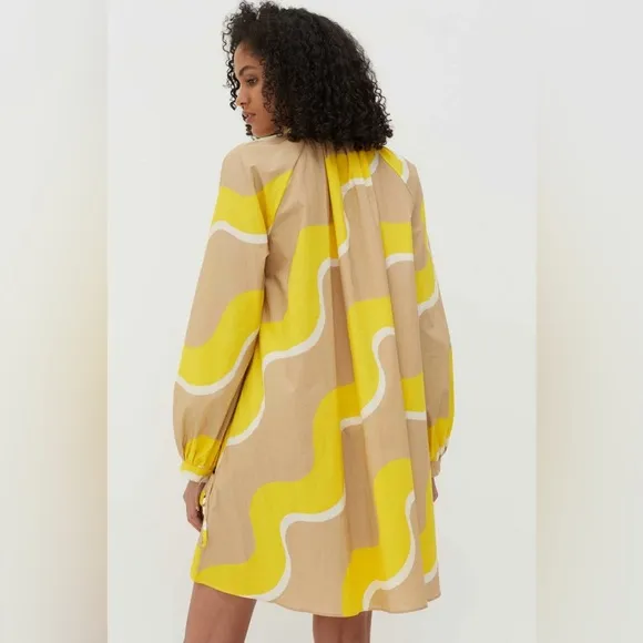 Chinti &amp; Parker x RTR | Wave Cotton-Poplin Smock Dress size 2