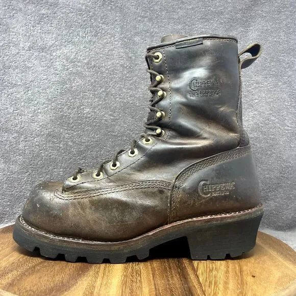 Chippewa Original Waterproof Insulated Steel Toe Logger Boots Men's Size 8.5