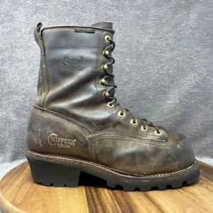 Chippewa Original Waterproof Insulated Steel Toe Logger Boots Men's Size 8.5