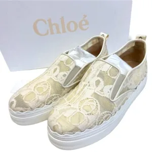 Chloé Women's Cream Lace Espadrilles 38 / 7.5