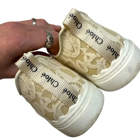 Chloé Women's Cream Lace Espadrilles 38 / 7.5