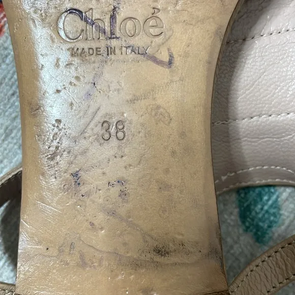 Chloe Fringe Metal plate sandals
