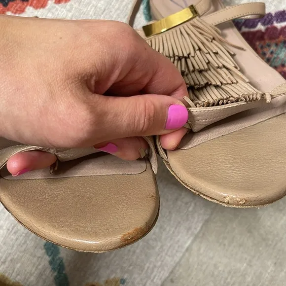 Chloe Fringe Metal plate sandals