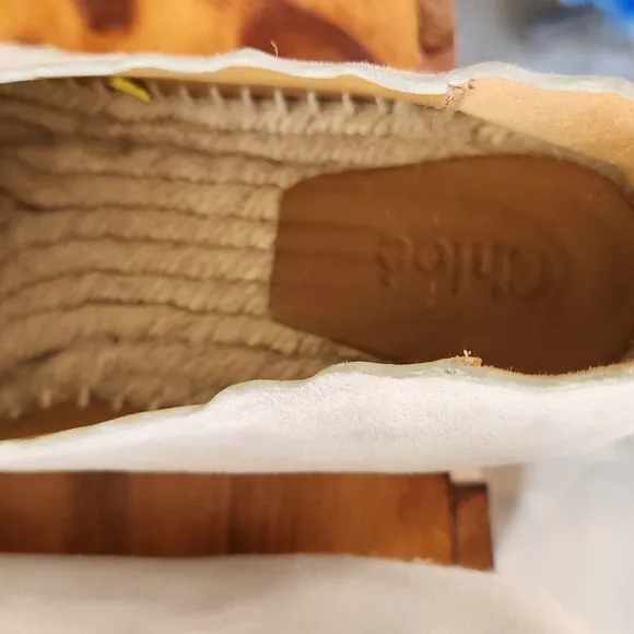 Chloe Gray Scalloped Suede Espadrilles