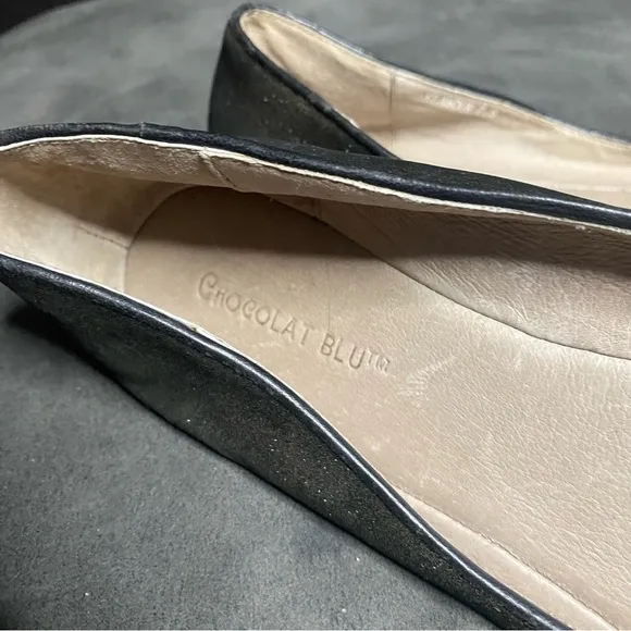 Chocolat Blu Glamour Bronze Metallic Pointed Toe Flats