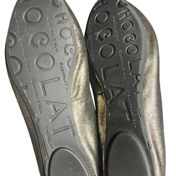 Chocolat Blu Glamour Bronze Metallic Pointed Toe Flats