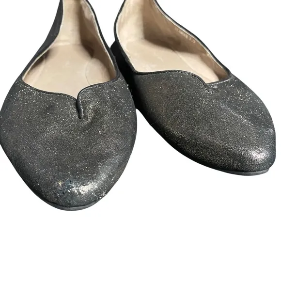 Chocolat Blu Glamour Bronze Metallic Pointed Toe Flats